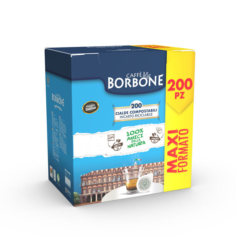 Caffè Borbone Miscela Decisa in cialde da 44mm compostabili, 200pz, compatibili con macchine con sistema Easy Serving Espresso