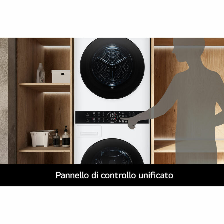 LG WashTower WT1210WWF Colonna Bucato 12/10kg AI DD, Classe A, Pannello unificato