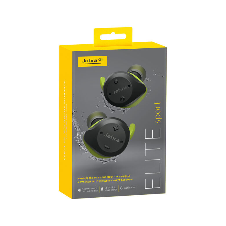 Jabra Elite Sport Cuffie Auricolari Senza filo, Grigio/Verde, Wireless