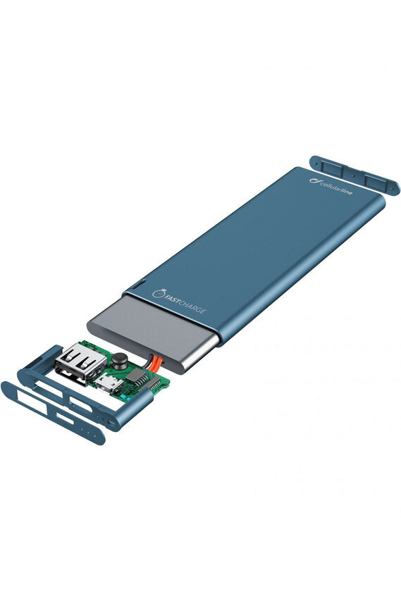 Cellularline FreePower Slim 3000 - Universale Caricabatterie portatile ultrasottile Blu