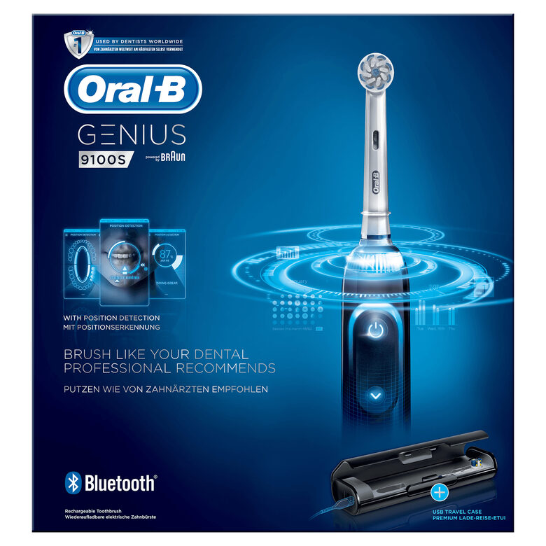 Oral-B Genius 9100S Sensi Ultrathin Adulto Spazzolino rotante-oscillante Nero