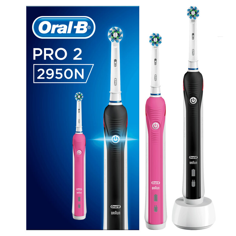Oral-B PRO 2 2950N CrossAction Adulto Spazzolino rotante-oscillante Rosa, Nero