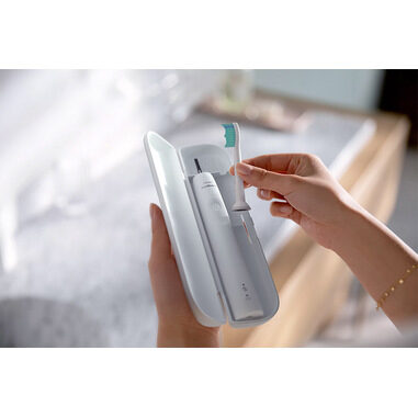 Philips 3100 series Sonicare Spazzolino Elettrico Sonico Bianco, con custodia da viaggio HX3673/13