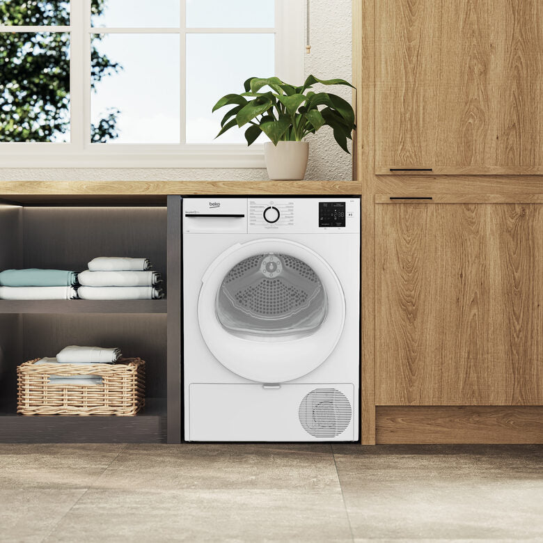 Beko BMT93EW Asciugatrice A Libera Installazione 9 Kg, Pompa Di Calore, Linea Estetica NX, Motore Asincrono, Display Digitale, Classe D, Bianco