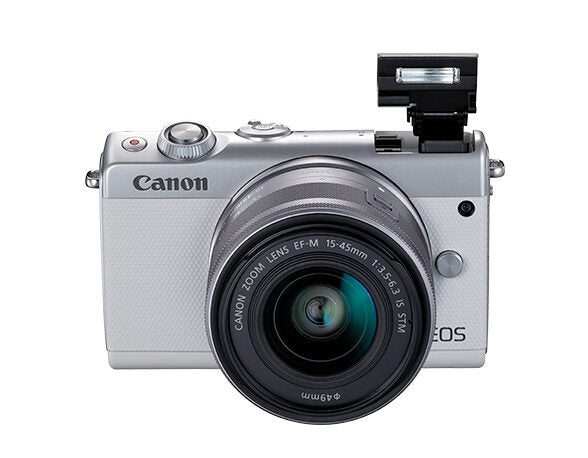 Canon EOS M100 + EF-M 15-45mm IS STM MILC 24,2 MP CMOS 6000 x 4000 Pixel Bianco