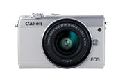 Canon EOS M100 + EF-M 15-45mm IS STM MILC 24,2 MP CMOS 6000 x 4000 Pixel Bianco