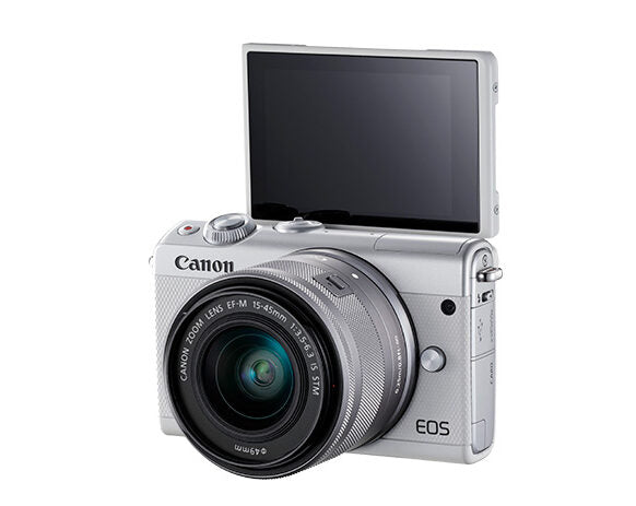 Canon EOS M100 + EF-M 15-45mm IS STM MILC 24,2 MP CMOS 6000 x 4000 Pixel Bianco