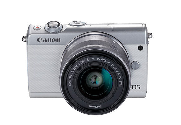 Canon EOS M100 + EF-M 15-45mm IS STM MILC 24,2 MP CMOS 6000 x 4000 Pixel Bianco
