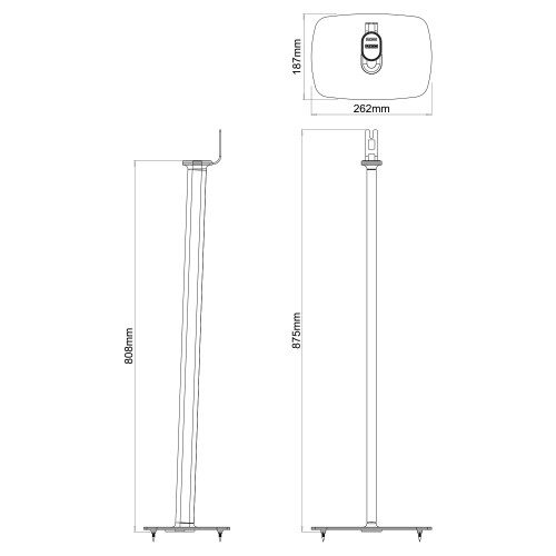 Flexson FLXS1FS2021EU supporto da parete per casse acustiche Pavimento Nero