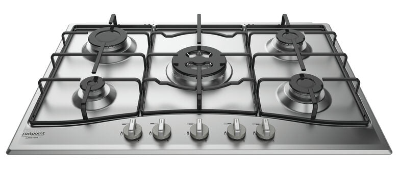 Hotpoint PCN 752 T/IX/HAR piano cottura Acciaio inossidabile Da incasso 75 cm Gas 5 Fornello(i)