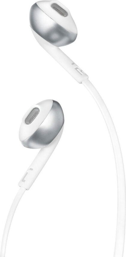 JBL T205 Auricolare Cablato In-ear Musica e Chiamate Cromo, Bianco