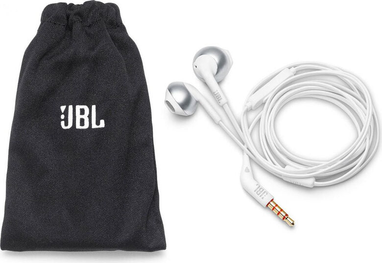 JBL T205 Auricolare Cablato In-ear Musica e Chiamate Cromo, Bianco