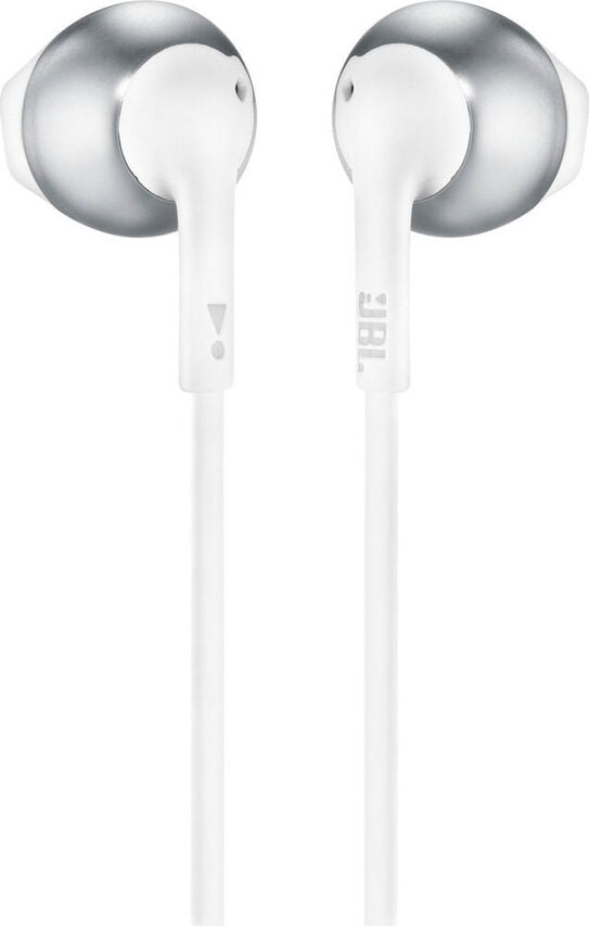 JBL T205 Auricolare Cablato In-ear Musica e Chiamate Cromo, Bianco