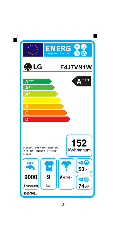 LG F4J7VN1W lavatrice Caricamento frontale 9 kg 1400 Giri/min Bianco