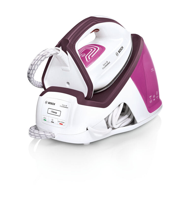 Bosch Serie 4 TDS4020 ferro da stiro a caldaia 2400 W 1,4 L Piastra Ceranium Glissée Rosso, Bianco