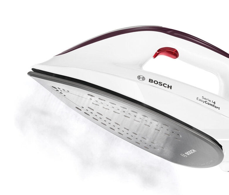 Bosch Serie 4 TDS4020 ferro da stiro a caldaia 2400 W 1,4 L Piastra Ceranium Glissée Rosso, Bianco