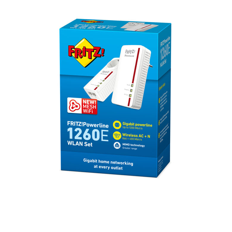 FRITZ! Powerline 1260E WLAN Set 1200 Mbit/s Collegamento ethernet LAN Wi-Fi Bianco 2 pz
