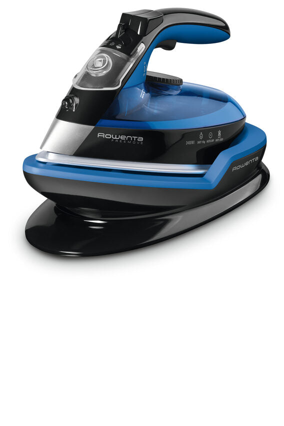 Rowenta DE5010 Freemove Ferro da Stiro a Vapore Senza Filo, 2400W, Quantità di vapore variabile 120 g/min, Nero/Blu