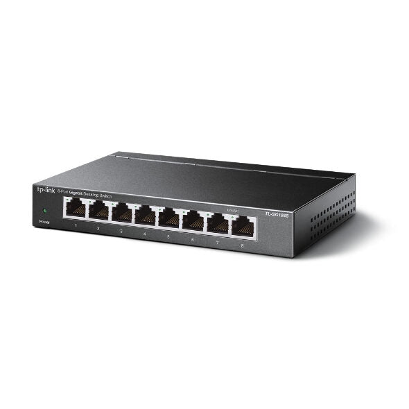 TP-Link TL-SG108S(UN) switch di rete Non gestito Gigabit Ethernet (10/100/1000) Desktop Nero