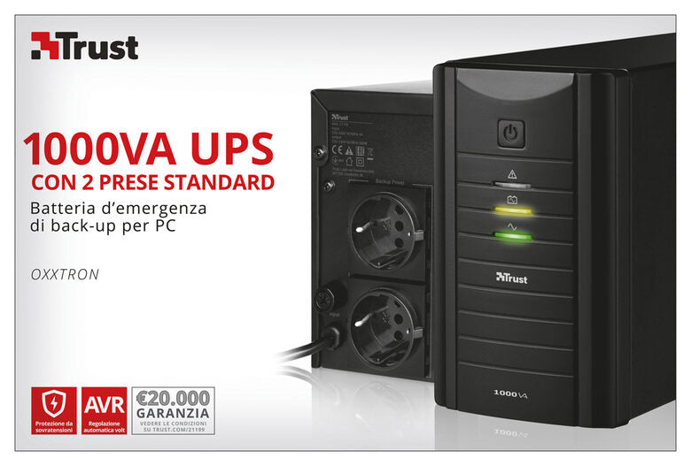 Trust Oxxtron 1000VA 1 kVA 2 presa(e) AC