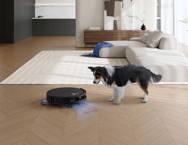 Ecovacs DEEBOT T50 OMNI Gen3, Robot aspirapolvere lavapavimenti, 25.000 Pa, spazzola laterale e mocio a estensione, ZeroTangle 3.0, AIVI 3D 3.0, stazione OMNI All-in-One, lavaggio a 75 °C, 81 mm, Nero