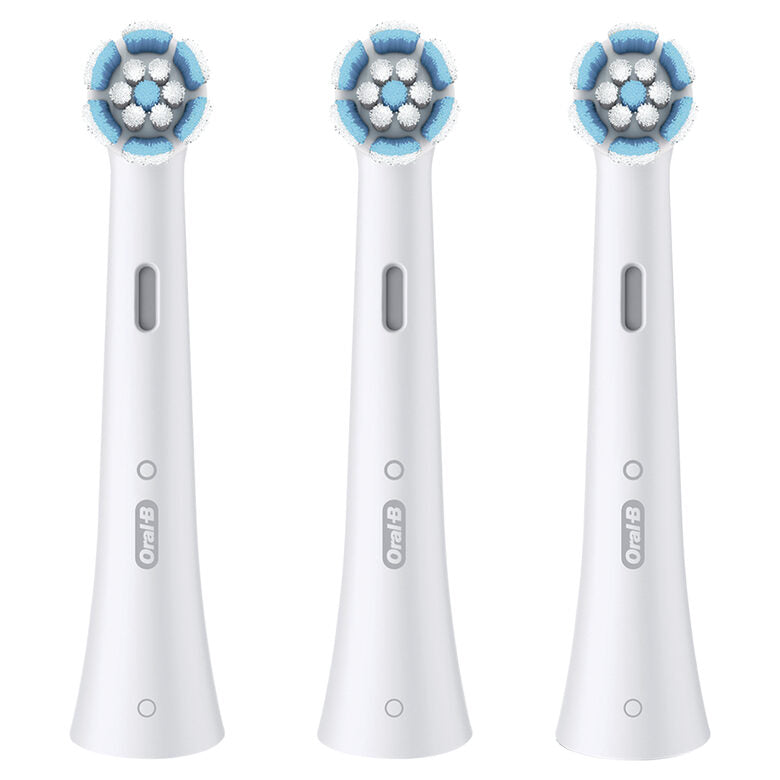 Oral-B Testine di Ricambio iO Gentle Care, testine rotonde originali, setole angolate per una rimozione più profonda della placca, testina più morbida, adatte a gengive sensibili, 3