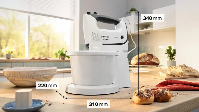 Bosch MFQ37490 Sbattitore ErgoMixx 750 W Bianco, grigio