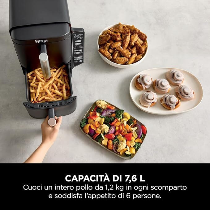Ninja SL300EU friggitrice Doppia 7,6 L Indipendente 2470 W Friggitrice a basso contenuto di grassi Nero
