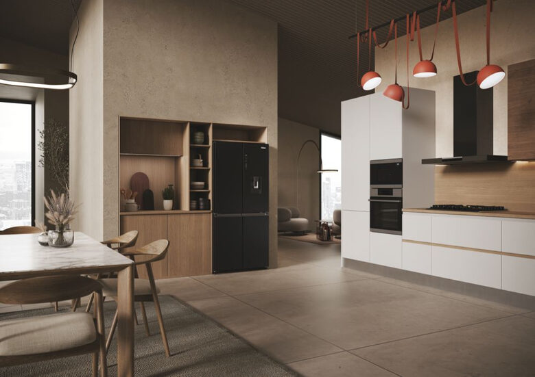 Haier Cube 83 Serie 3 HCR3818EWPT frigorifero side-by-side 463L Libera installazione E Antracite