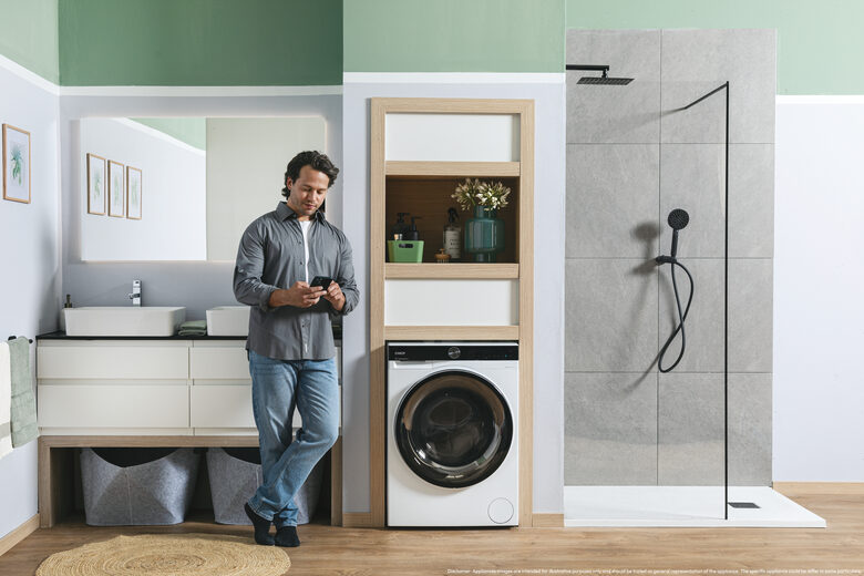 Candy BWS 4128B8-S Lavasciuga A Libera Installazione 12 Kg, 1400 Giri, ProWash&Dry, Proactive Ecowash, Candy Clean Shields, Soft Drum, Classe D, Bianco