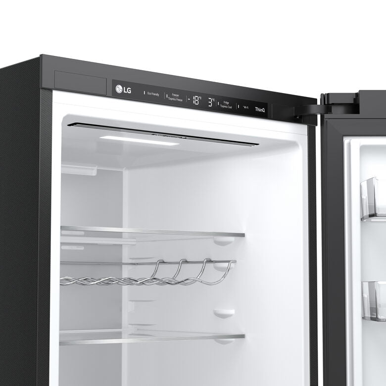 LG GBB72BM9DQ Frigorifero combinato, Classe D, 387L, Wi-Fi, Wine Rack, Vetro bianco satin
