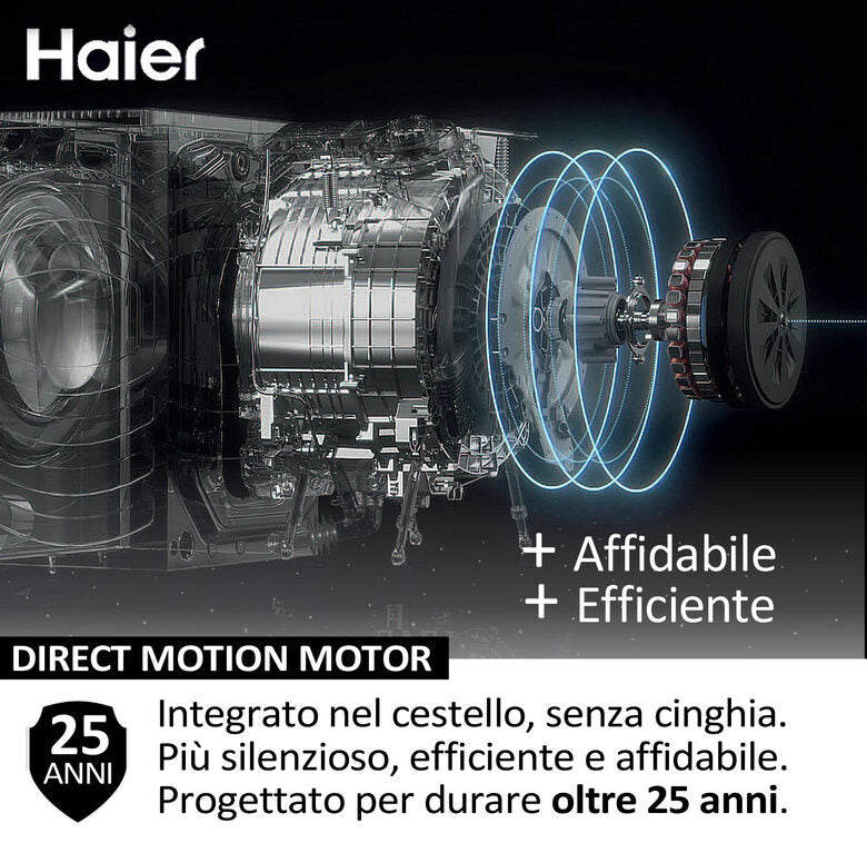 Haier HW100-B14367U1 X Serie 7 Lavatrice A Libera Installazione 10 Kg, 1400 Giri, Classe A, Bianco