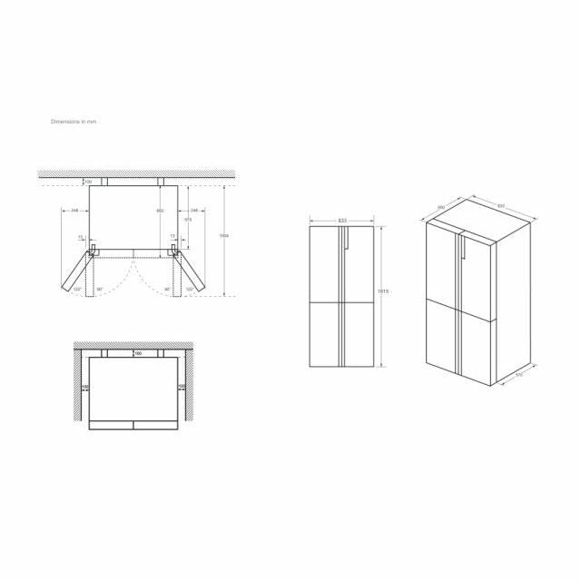 Haier HCR3818ENMM Cube 83 Serie 3 Frigorifero Side By Side Libera Installazione 467 L E Platino Stainless steel