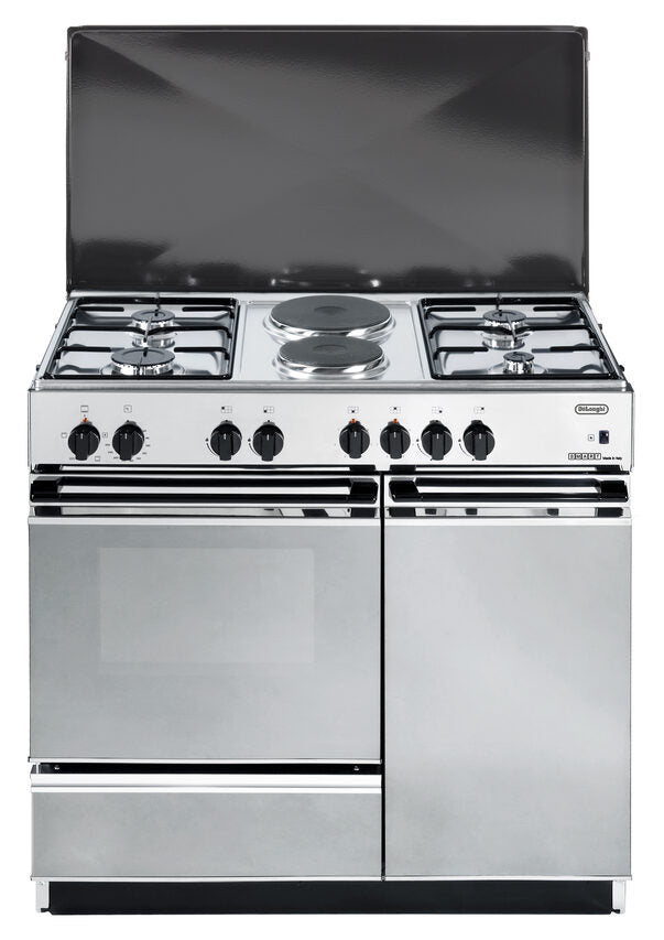 CUCINA 86X50 DE LONGHI SEX8542N EDM 4FUOCHI+2 FORNO ELETTRICO COPERCHIO INOX