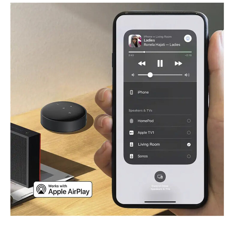 WiiM Mini Lettore Audio Wireless Airplay 2, Preamplificatore, Stereo Multiroom, Compatibile Con Alexa E Siri, Nero