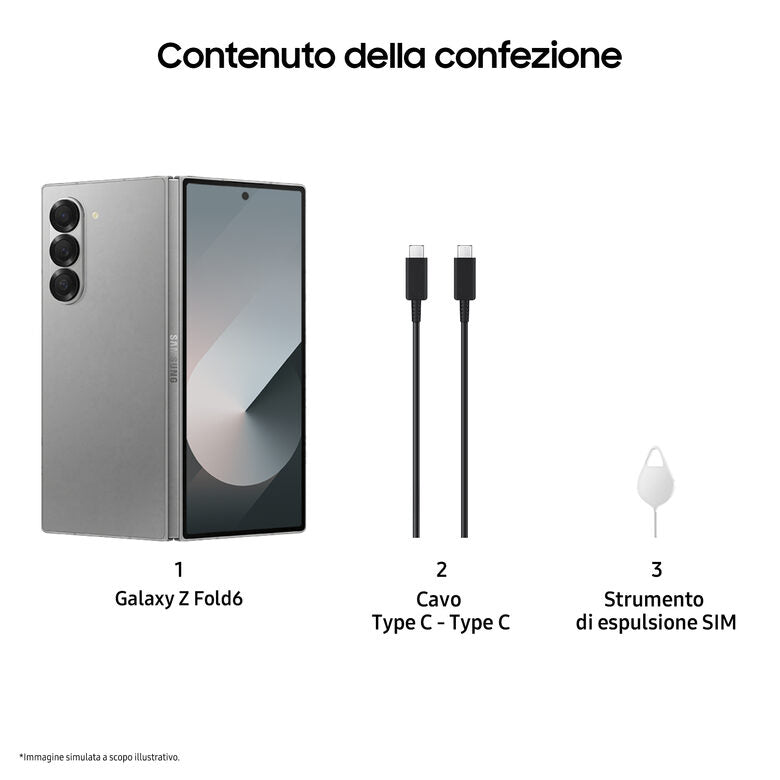 Samsung Galaxy Z Fold6 Smartphone AI, 512GB, RAM 12GB, Display 6,3"/7,6" Dynamic AMOLED 2X, Silver Shadow