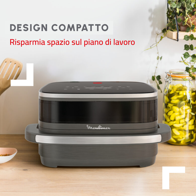 Moulinex Easy Fry XL Surface, Friggitrice ad Aria 1kg, Grande Superficie di Cottura, Doppia Resistenza, Visore per Monitorare la Cottura