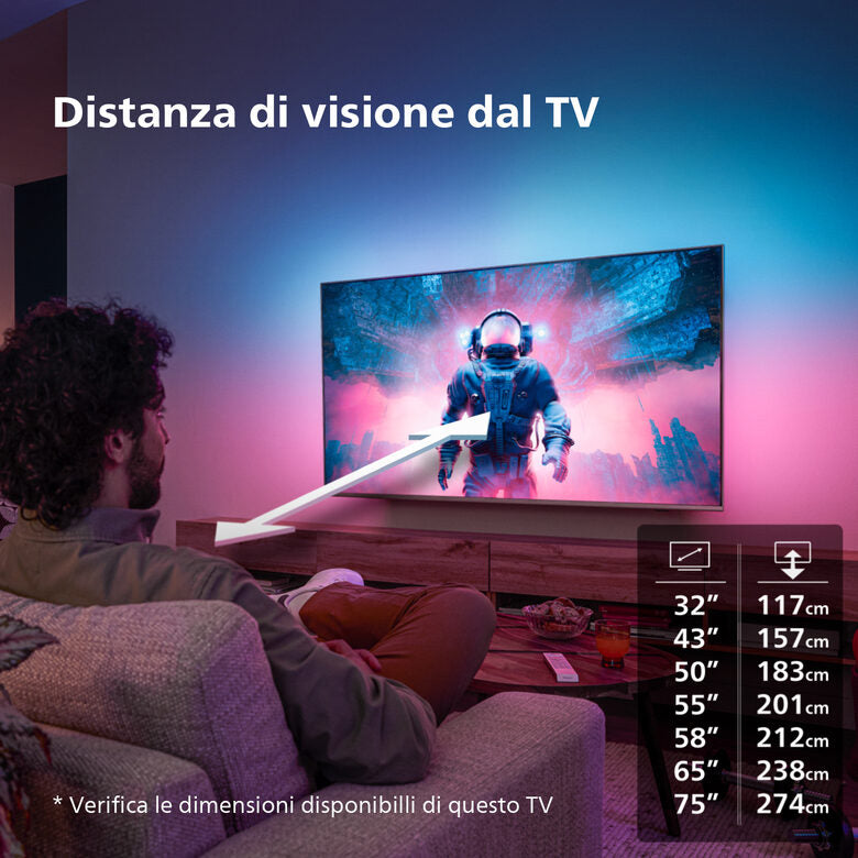 Philips Ambilight TV OLED 718 48“ 4K UHD Dolby Vision e Dolby Atmos Google TV