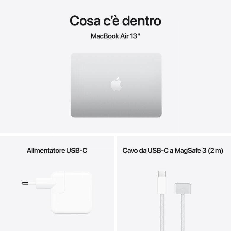 Apple MacBook Air 13'' M4 chip 10-core CPU 8-core GPU, 16GB, 256GB SSD - Argento