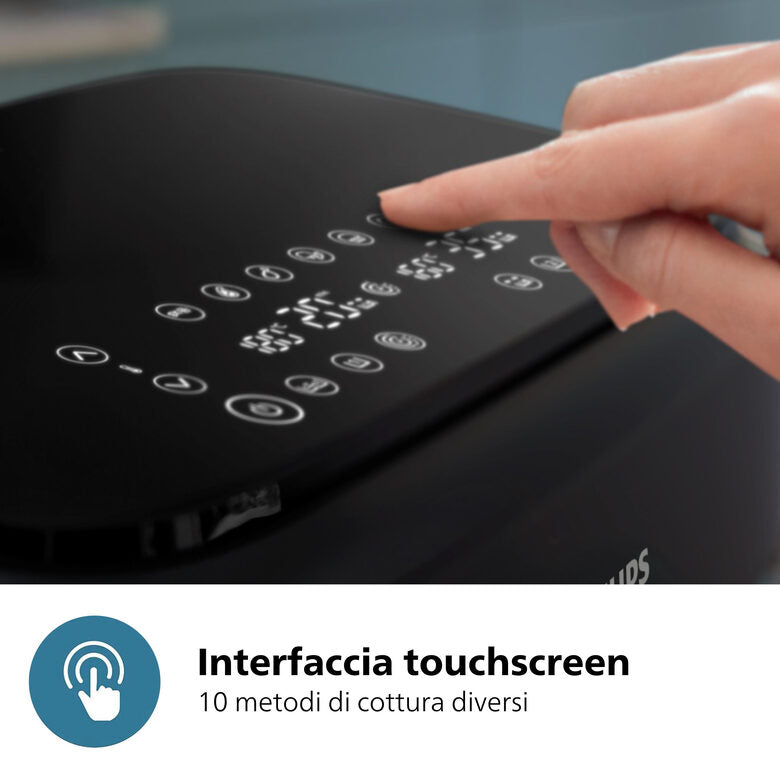 Philips Serie 1000 Airfryer con cestello flexi/doppio, friggitrice ad aria da 7.1L, 10 metodi di cottura, App per ricette NA150/00