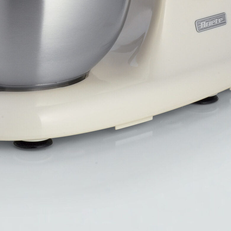 Ariete 1588 Impastatrice Planetaria - Pane, pizza e dolci - 7 Velocità - 3 Fruste - 5,5 Litri - Acciaio Inox - 2400 Watt - Linea Vintage - Beige