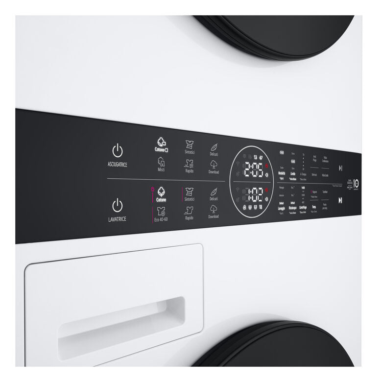 LG WashTower WT1210WWF Colonna Bucato 12/10kg AI DD, Classe A, Pannello unificato