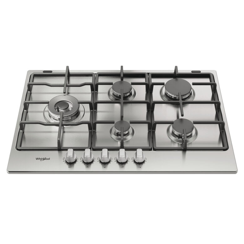 Whirlpool TGML 761 IX R Acciaio inossidabile Da incasso 73 cm Gas 5 Fornello(i)