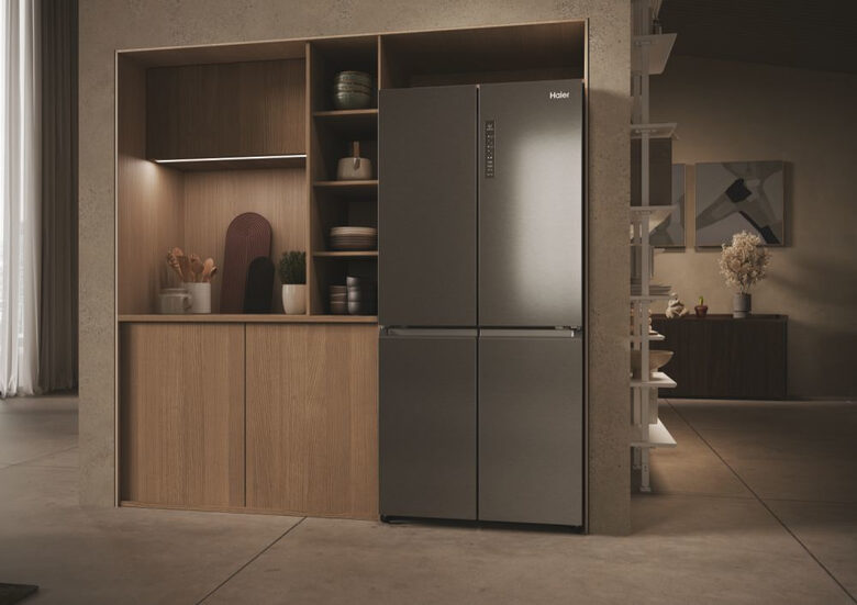 Haier HCR3818ENMM Cube 83 Serie 3 Frigorifero Side By Side Libera Installazione 467 L E Platino Stainless steel
