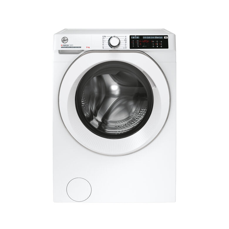 Hoover HW 48AMC/1-S H-WASH 500 Lavatrice A Libera Installazione 8 Kg, 1400 Giri, Classe A, Motore Inverter EcoPower, Bianco