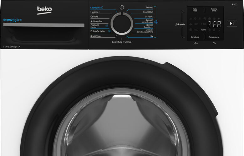 Beko BMWG10147EB B300 Lavatrice A Libera Installazione 10 Kg, 1400 Giri, Classe A, Nero Bianco