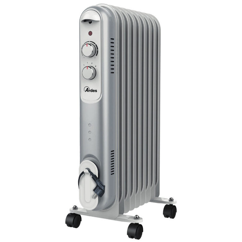Ardes AR4R09S stufetta elettrica Interno Nero, Grigio, Bianco 2000 W Riscaldatore ambiente elettrico a olio