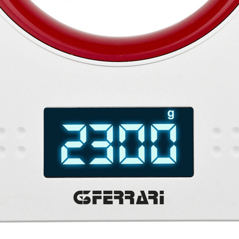 G3 Ferrari G20071 bilancia da cucina Rosso, Bianco Superficie piana Rettangolo Bilancia da cucina elettronica