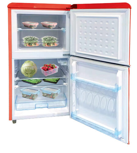 DCG Eltronic MF110RCDP Frigorifero Combinato A Libera Installazione, Autoscongelamento Defrost, Termostato Regolabile, Rosso