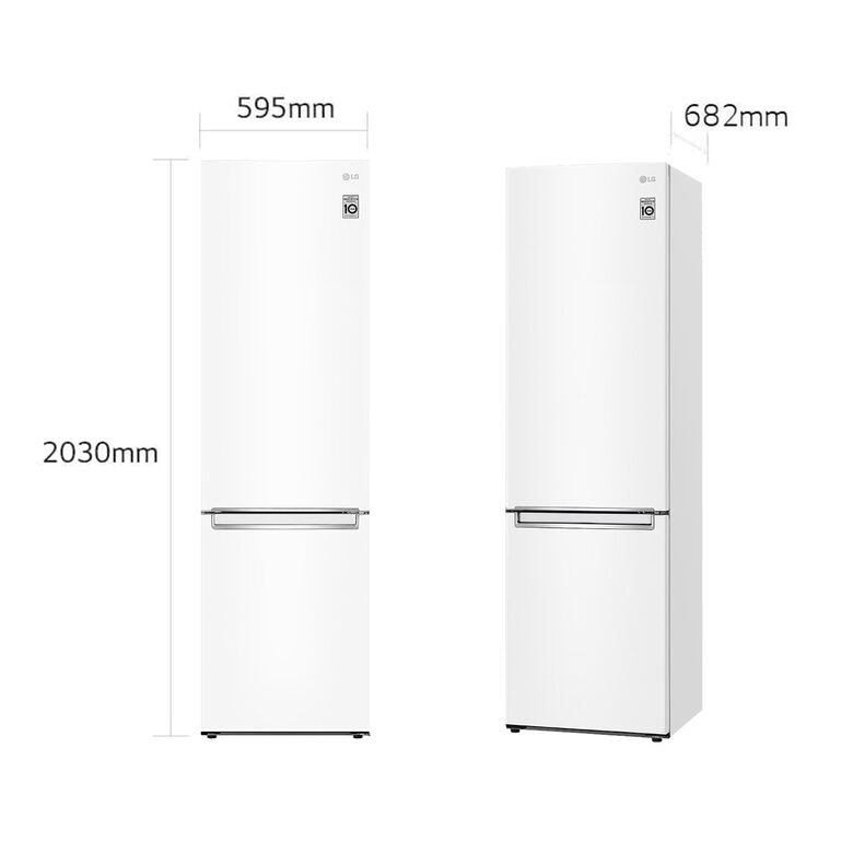 LG GBB72SWVGN Frigorifero combinato, Classe D, 384L, Wine Rack, No frost, Bianco